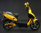 Yellow electric bike close up