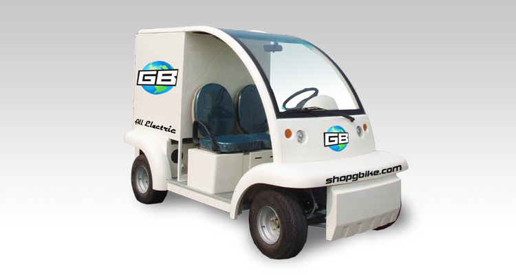 Front shot of commercial delivery vehicle